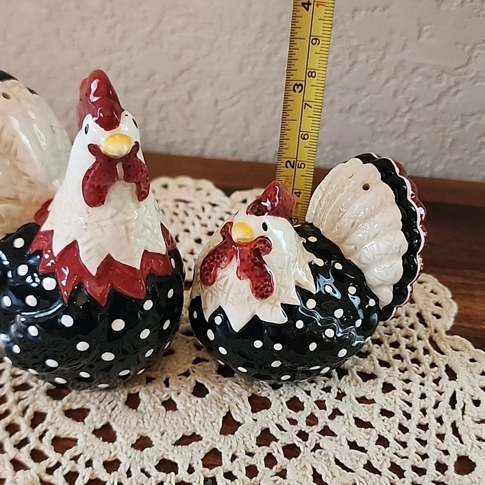 Fitz and Floyd Rise and Shine Chicken & Rooster Salt and Pepper Shaker S…